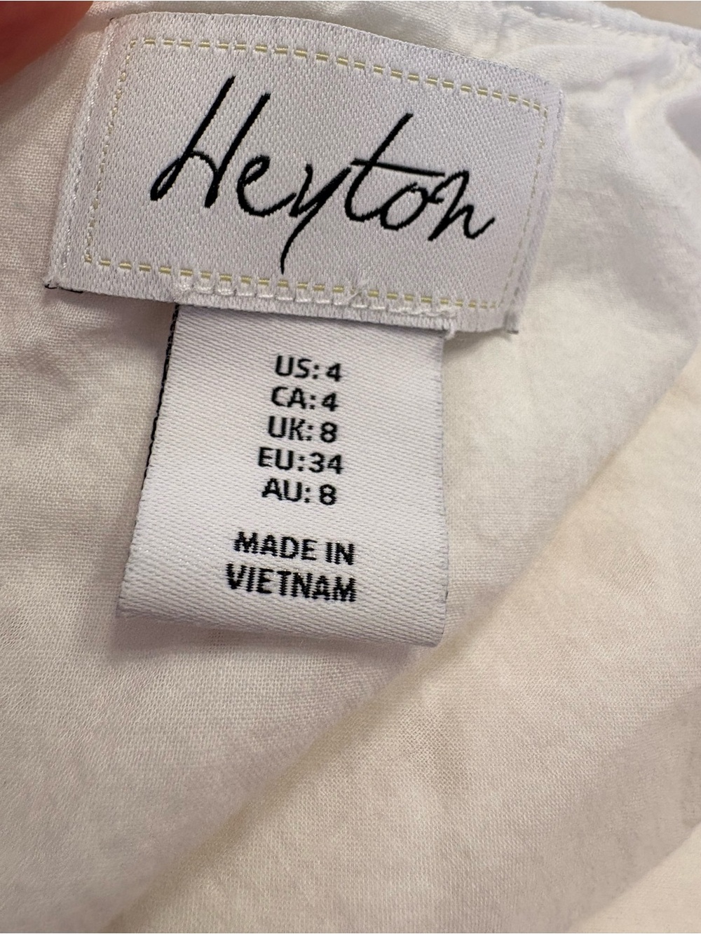 Heyton White Cotton Eyelet Mini Dress Bridal Preppy Feminine Size 4 - Picture 6 of 7